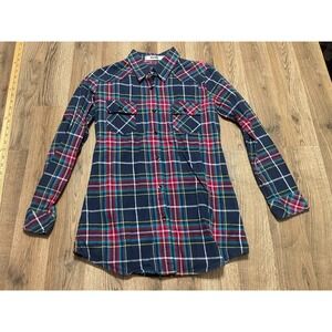Ochenta Shirt, Men's Plus Size XXL, Green Red, Plaid, Long Sleeve, Button Up